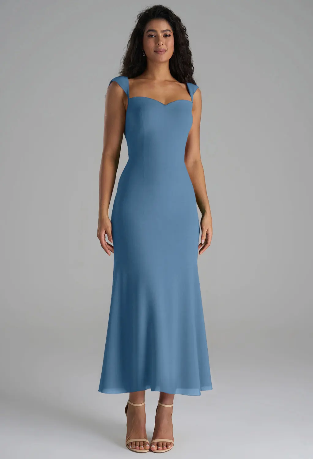 blue bridesmaid dresses nz [Final Sale] Illusion Sweetheart Off Shoulder Multi Ways Dusty Blue  Bridesmaid Dresses main image 0