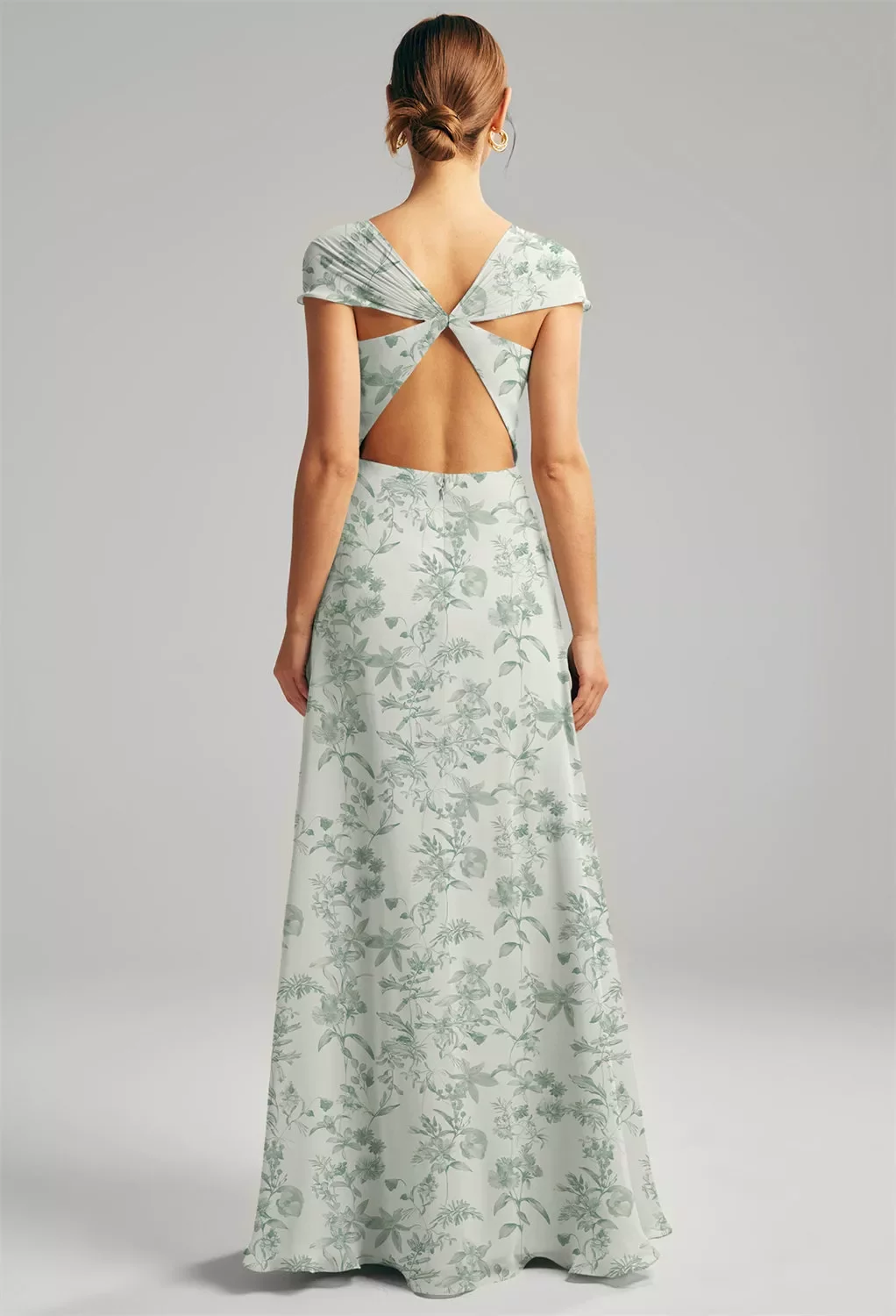 blue dress for baby girl Sage Green Chiffon Bridesmaid Dress A-Line Floor-Length main image 0