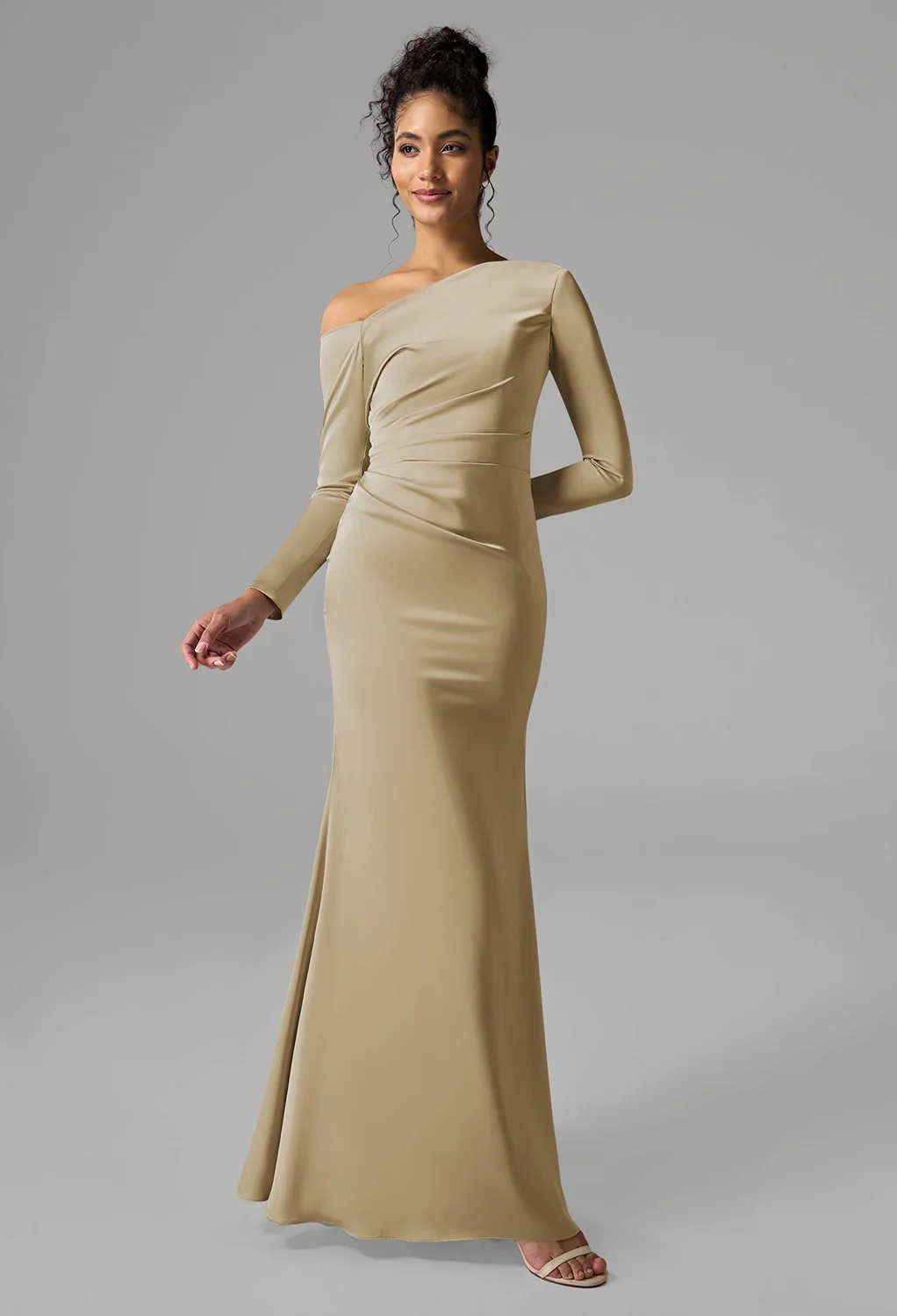 Oyster White Winter Wedding Guest Dresses | AW.Bridal Singapore
