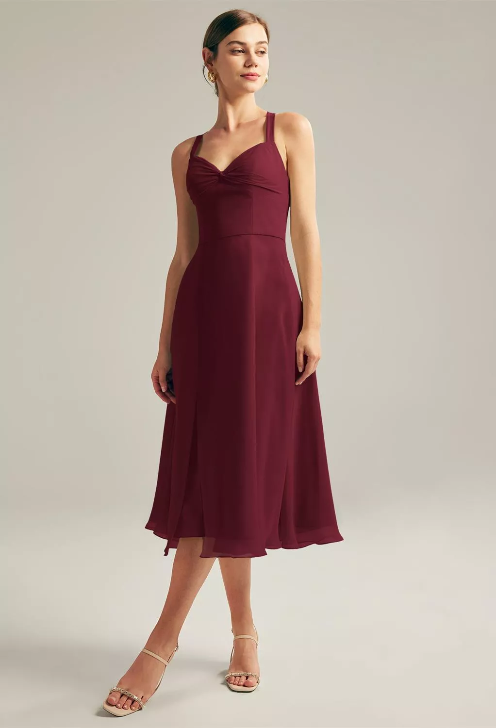 Burgundy Casual Wedding Guest Dresses | AW.Bridal Singapore