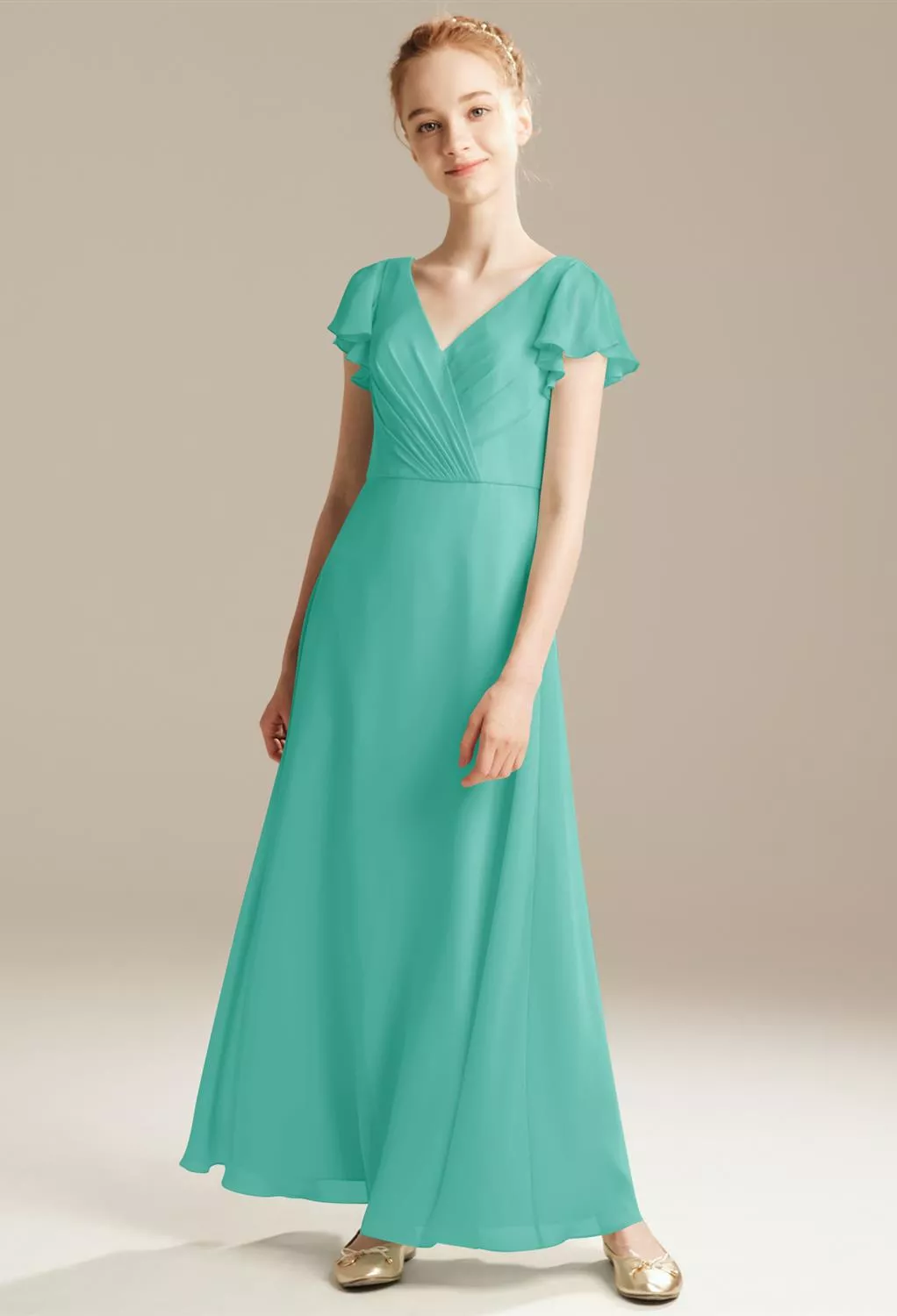 tiffany blue junior bridesmaid dresses LowStock:43347627311155 this timeless long dress Style:Cardigan Zacpncv Short Sleeves Junior