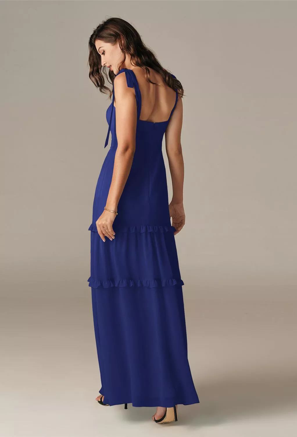 beach plus size maxi dress Plus Size Royal Blue Ruffle Hem Maxi Dress 3X