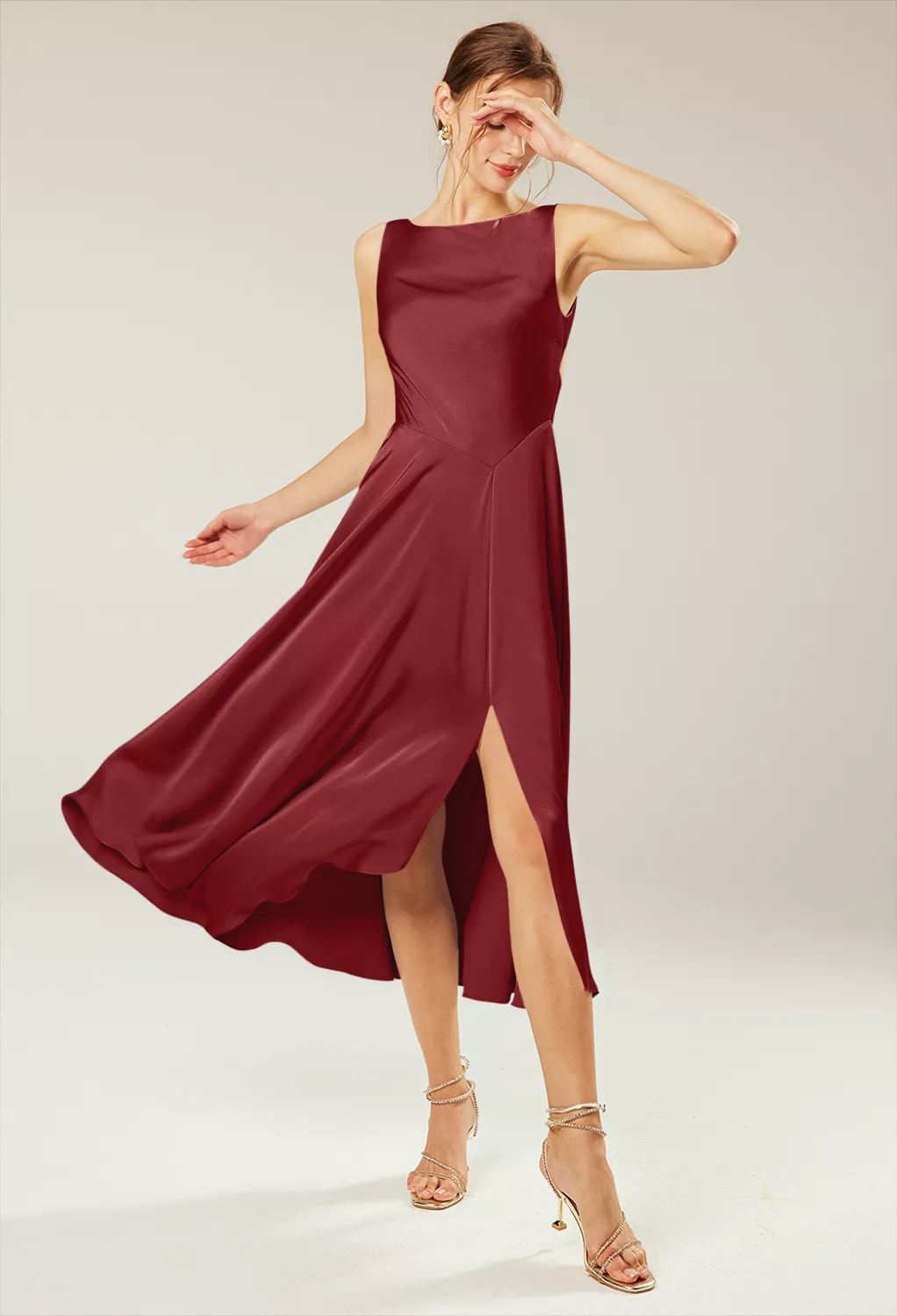 Burgundy Casual Wedding Guest Dresses | AW.Bridal Singapore