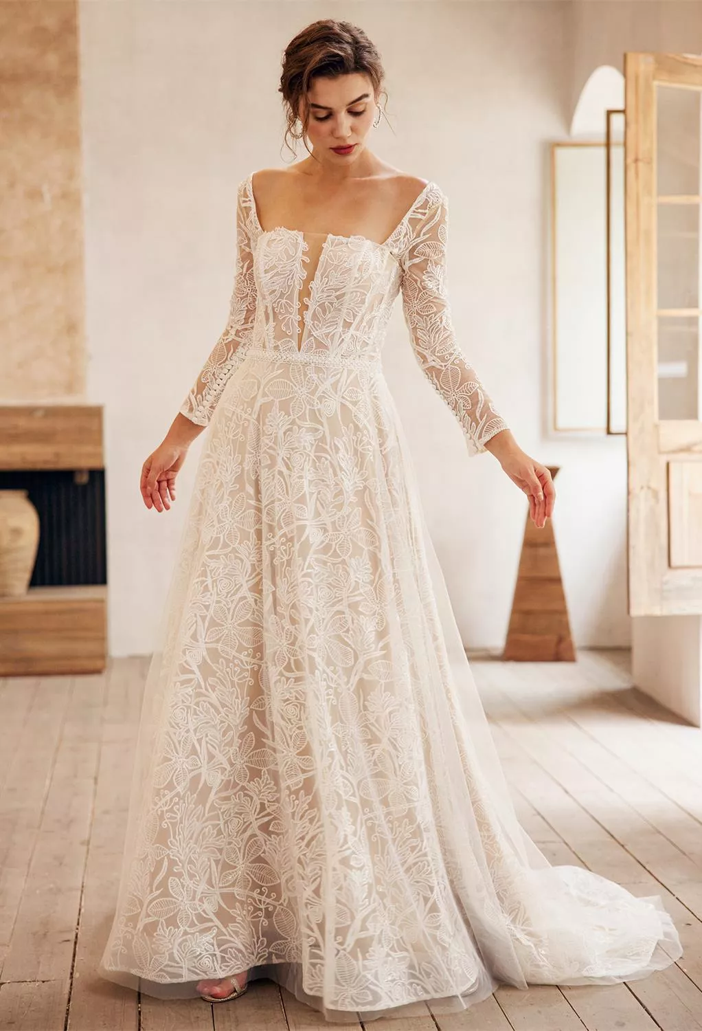 square neck boho wedding dress Neckline Brides & Bridal Gowns ASYMMETRIC TWIST MAXI DRESS 2021FALLSALE The square neckline Color:Slate Grey