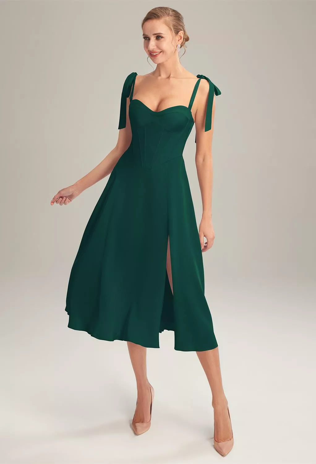 hunter green floral dress Margaret Floral Midi Dress Emerald | Occasion Dress in Sizes XXS–6X main image 0