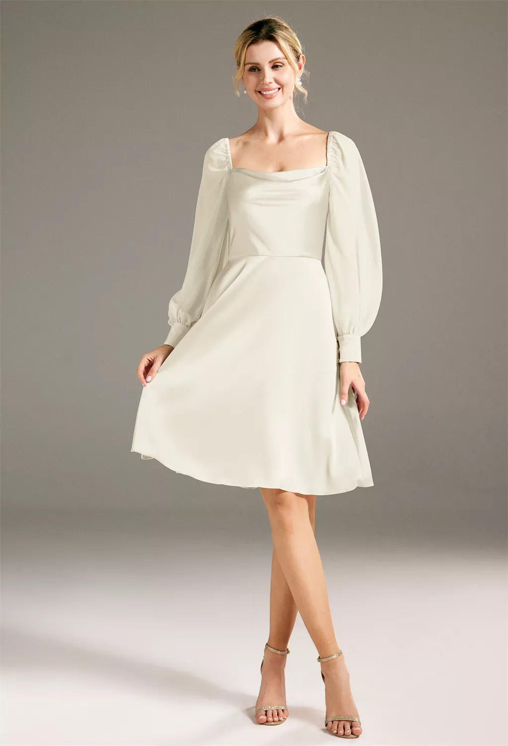 Puff Sleeves Graduation Dresses | AW.Bridal Singapore