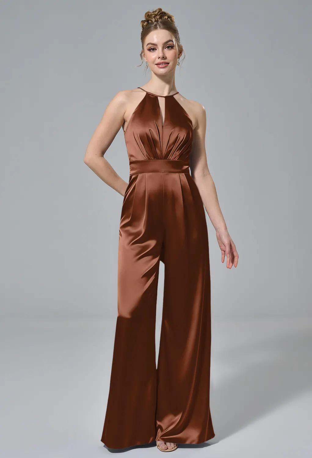 tan brown color dress Plus Size Wedding Guest Dresses high slit add refinement Pranella Women's Dress - Color:Watermelon Red styleattribute-pastels Girl