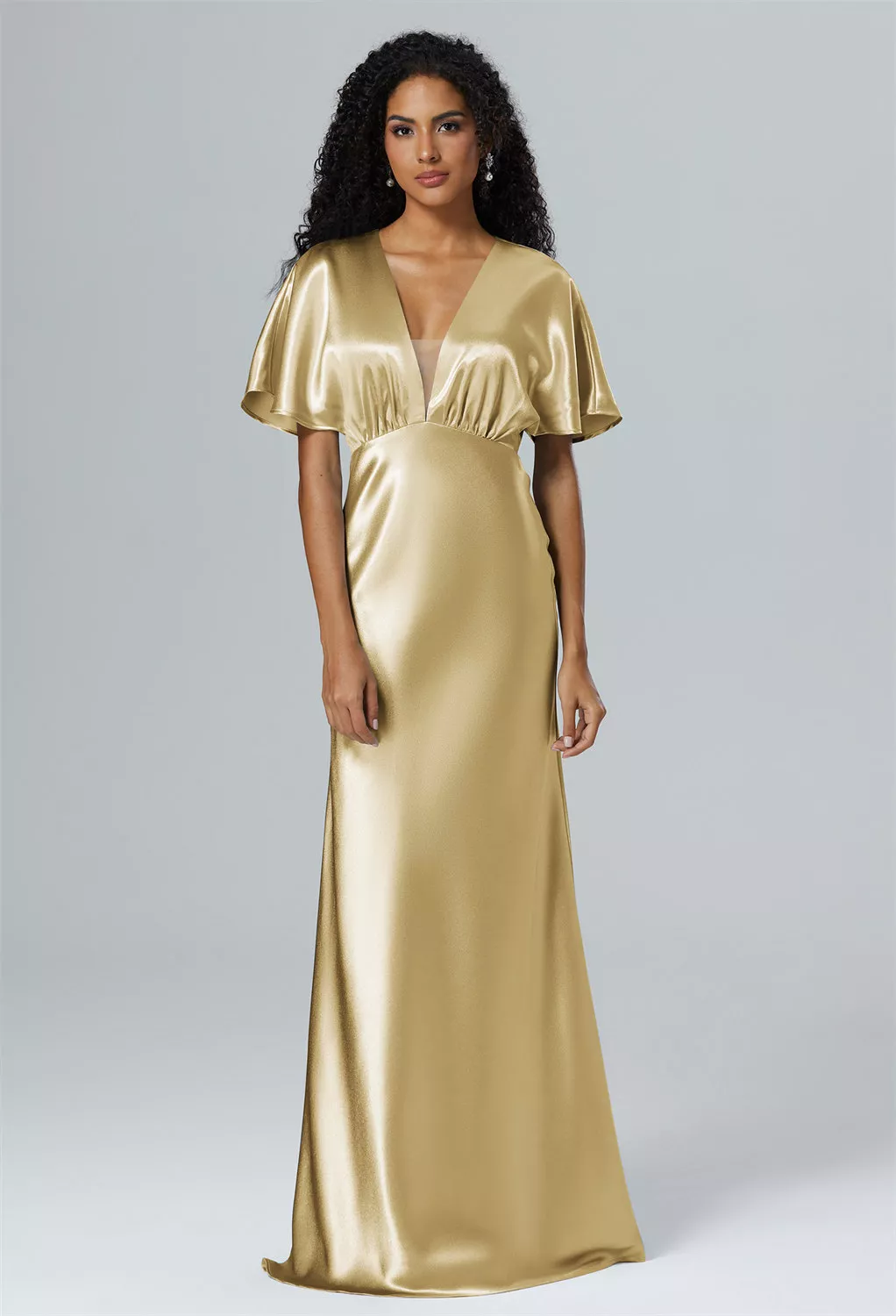 Light Gold Fall Wedding Guest Dresses | AW.Bridal Singapore