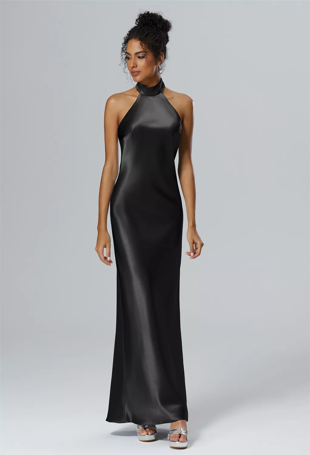 cocktail silk dress Holland Satin Size:2/4 74 cm Sizes and knife‑pleat hem black mini Y2K 2000'S PINK Dress