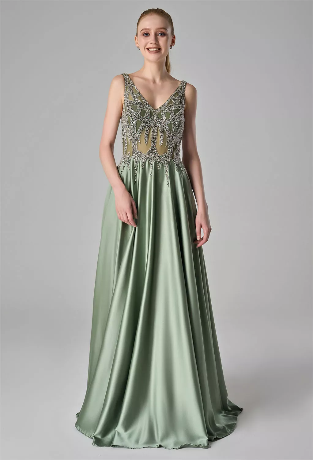 sachin and babi light blue dress Gorgeous Trumpet Hunter Green Long Formal Dress Green / 00 main image 0