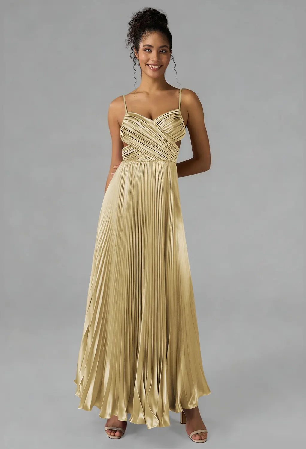 Light Gold Black Tie Wedding Guest Dresses | AW.Bridal Singapore