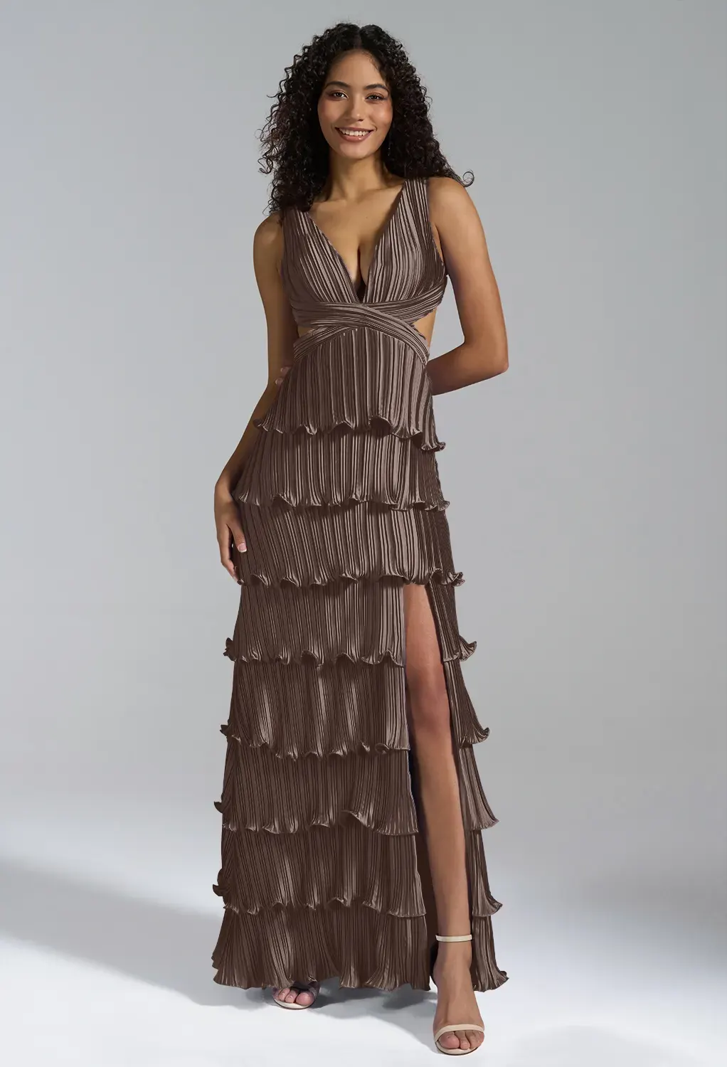 Seal Brown Black Tie Wedding Guest Dresses | AW.Bridal Singapore