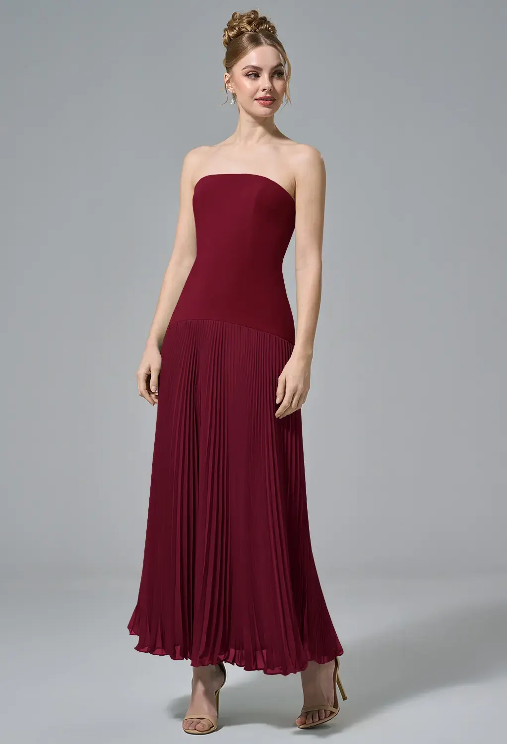 black tie wedding guest dress burgundy Burgundy A-Line One Shoulder Wedding Guest Dress