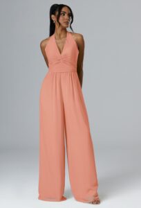 An elegant chiffon jumpsuit perfect for any occasion, its stunning design and premium chiffon fabric ensure you look chic and sophisticated effortlessly.