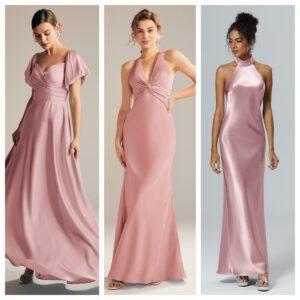 Satin Charmeuse & Crystal Satin Bridesmaid Dresses