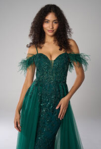 Vintage green A-line gown