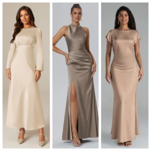 Long Sleeves & Halter Neckline Bridesmaid Dresses